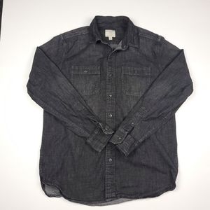 AEO - Mens Destressed/faded black denim shirt